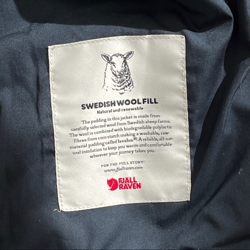 Fjallraven Singi Down Jacket Dark Navy G-1000 Faux Fur Storm Hood Pockets Mens S - Picture 4 of 8